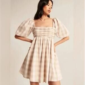 Abercrombie & Fitch 'Emerson' Poplin Puff Sleeve Mini Dress (S)